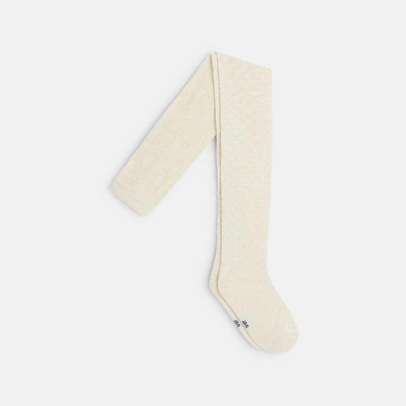 Collant en tricot fantaisie beige fille