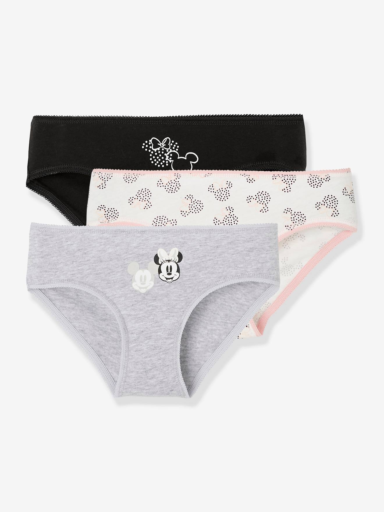 Lot de 3 culottes DS Minnie® gris/blanc aop