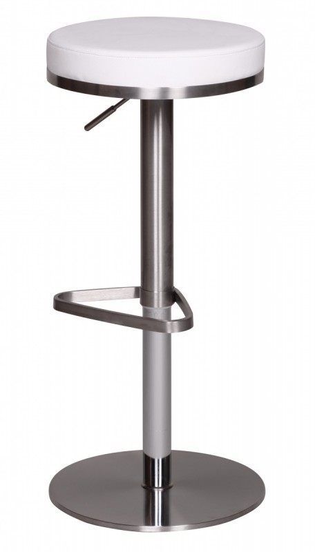 Wohnling Barhocker Wohnling Durable M7 Edelstahl gebürstet Weiß