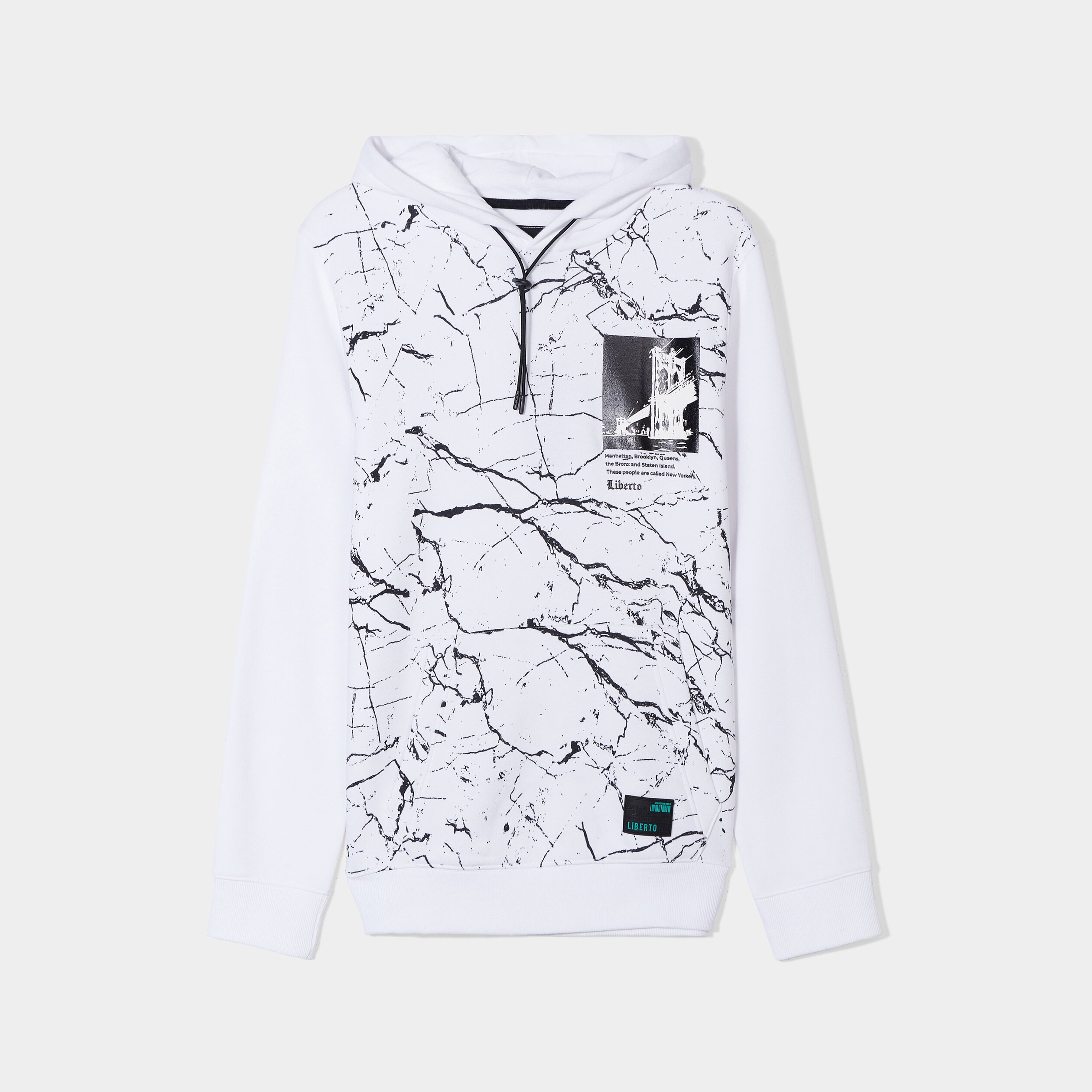 Sweat à capuche hoodie Liberto blanc homme | La Halle