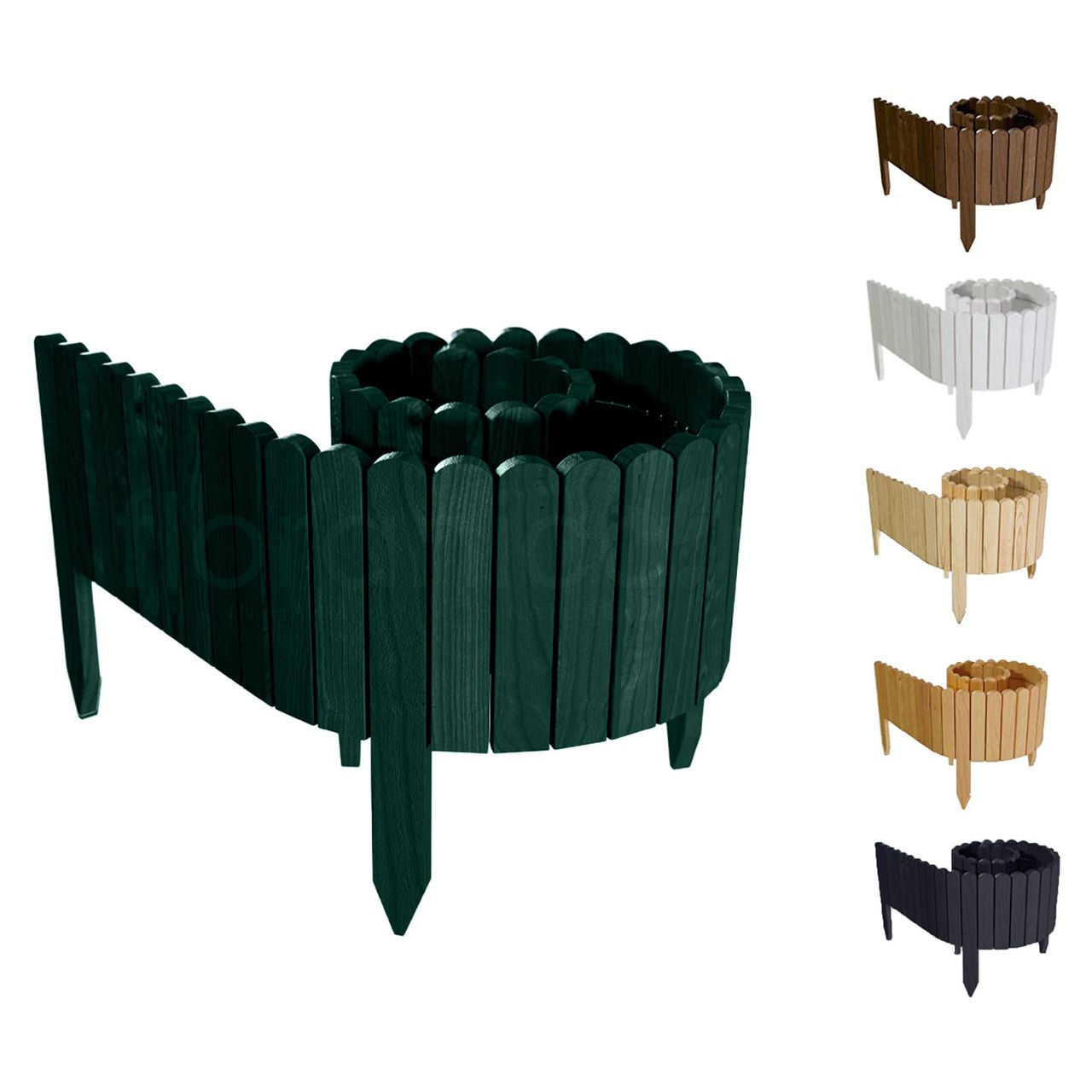 Pemicont Rollborder Flexibler Holzzaun Rolborder Beeteinfassung Rasenkante Gartenzaun