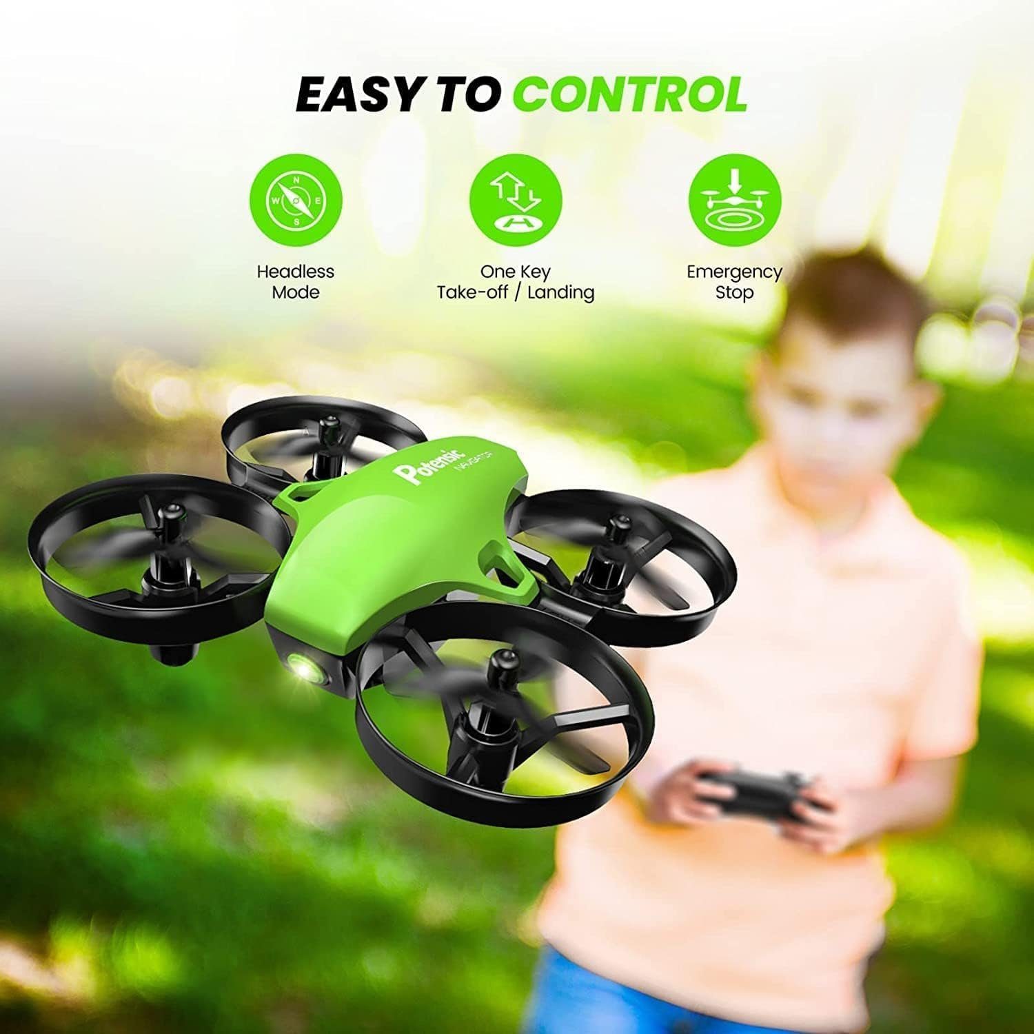 Potensic Drohne (Quadrocopter, Mini Drone mit Höhenhaltemodus, Start/Landung mit einem)