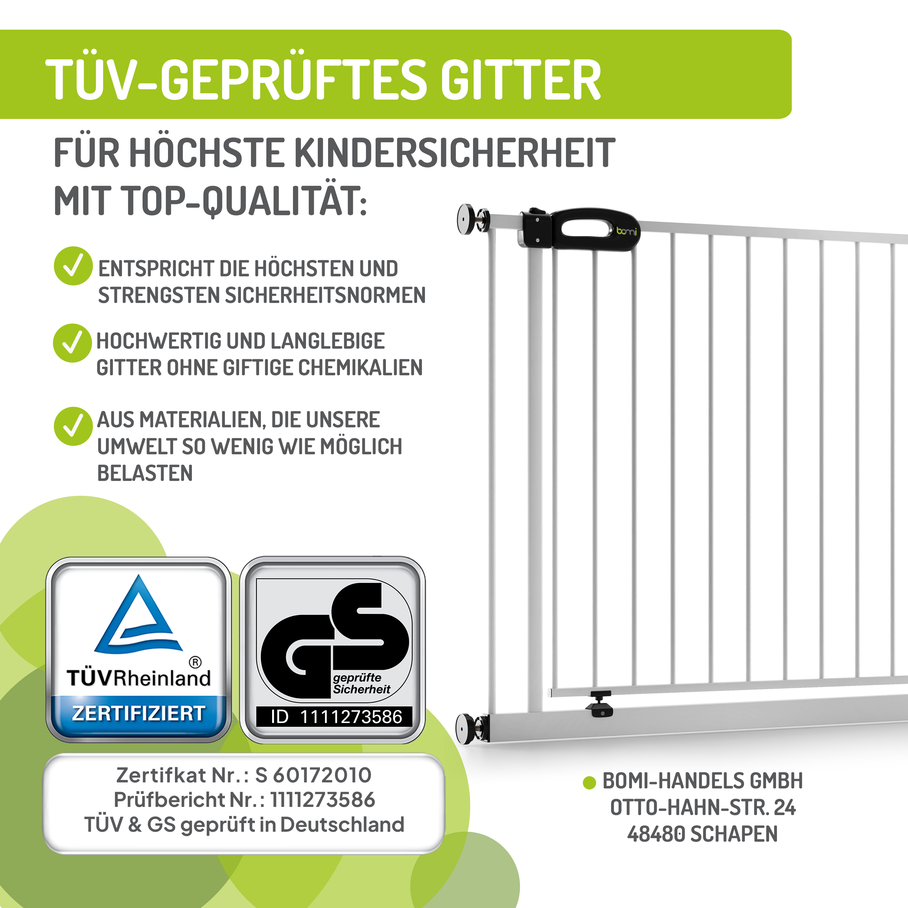 bomi Türschutzgitter & Hundeklappen bomi Türschutzgitter Merle 63-111 cm M