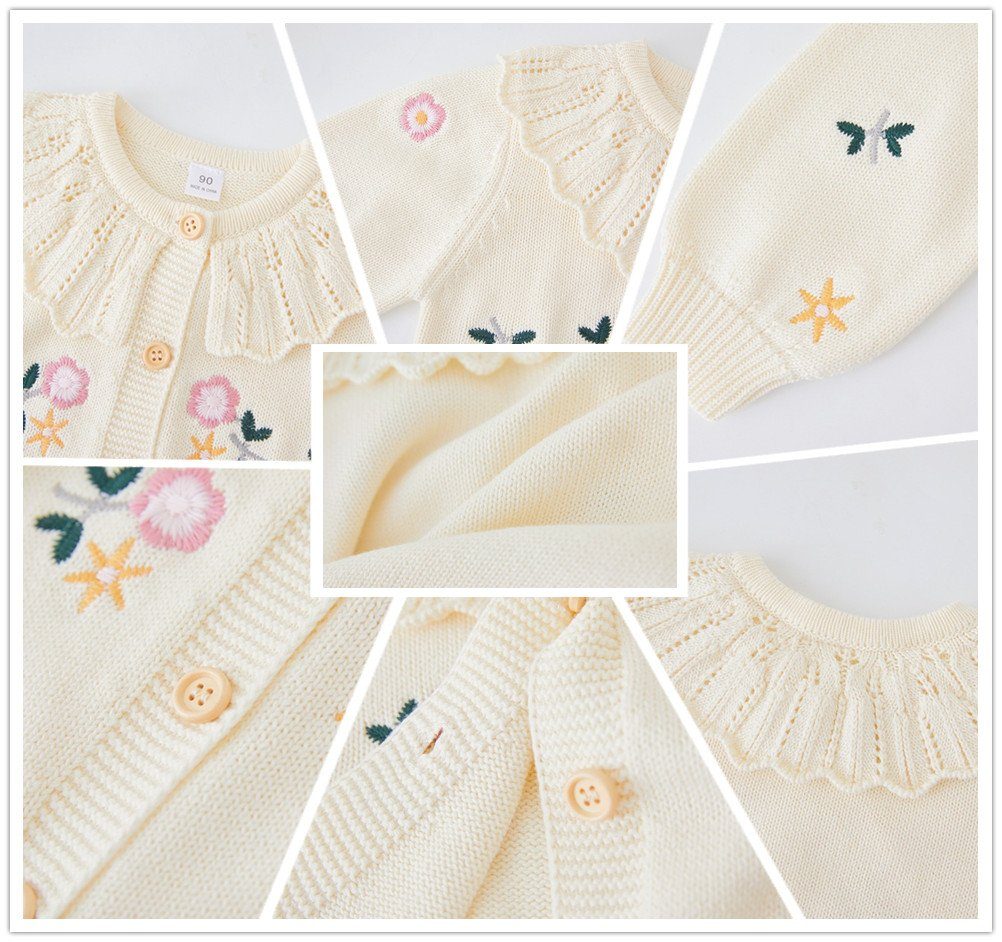 TOPMELON Strickjacke Mädchen Strickjacke Warm Cardigan für Herbst Winter