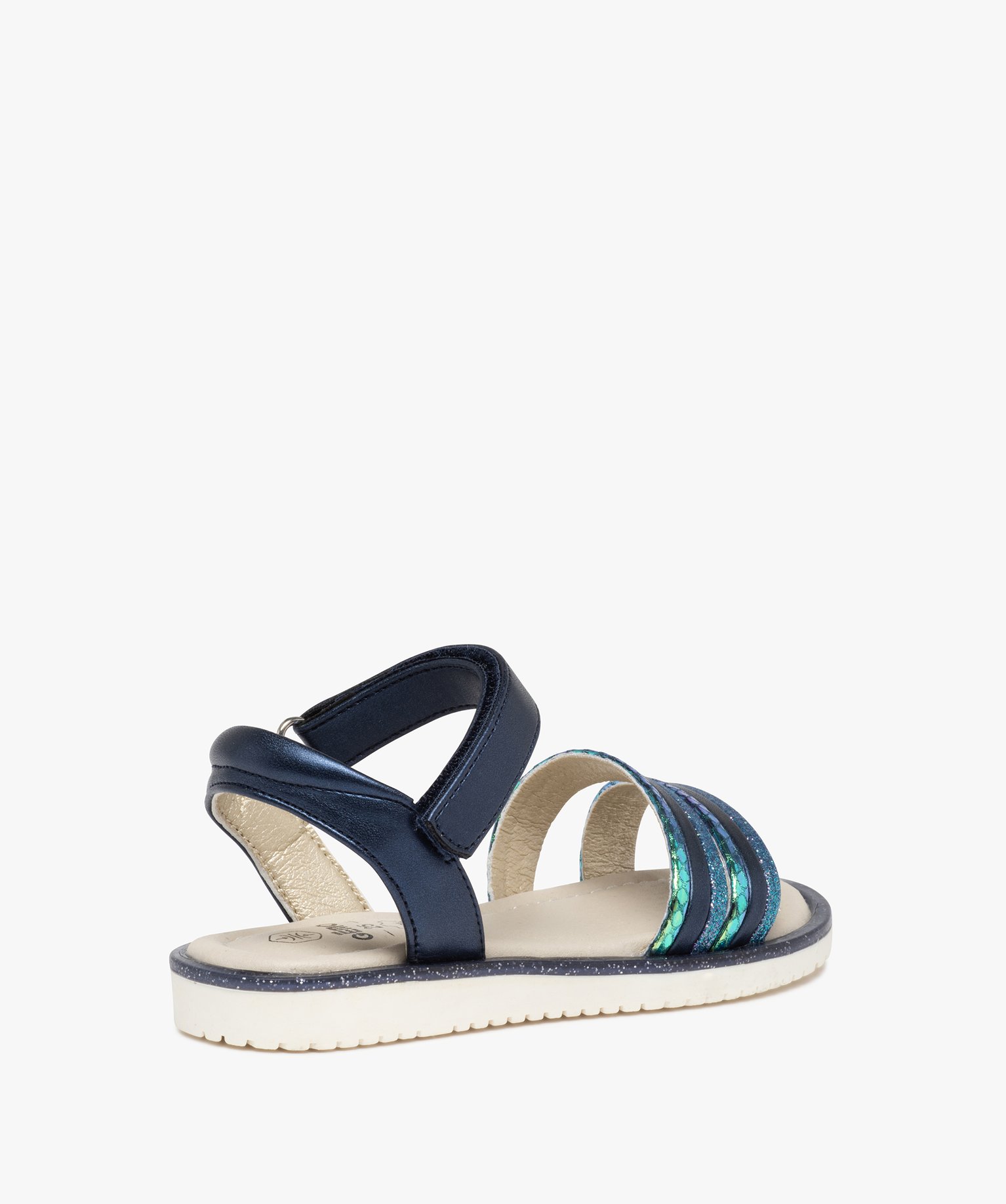 Sandales fille à brides brillantes et pailletées bleu | GEMO