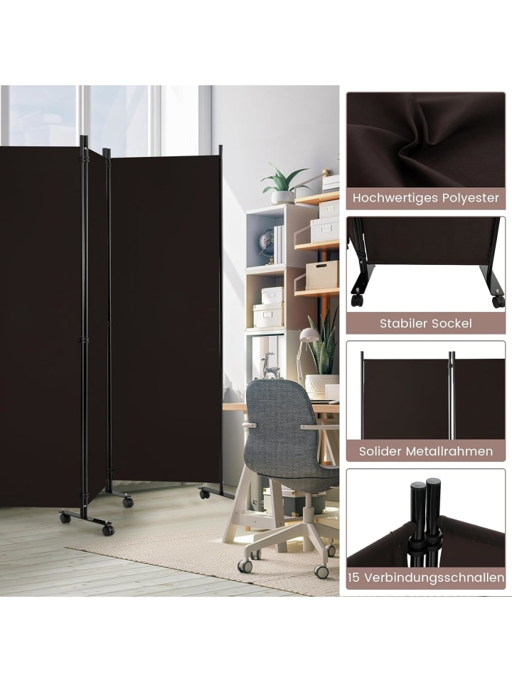 COSTWAY Raumteiler 6 tlg. 172cm in Braun günstig kaufen onesize
