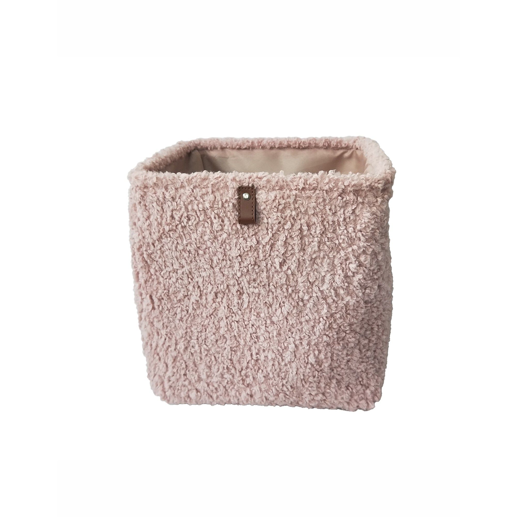 Panier rangement carré en bouclette sherpa