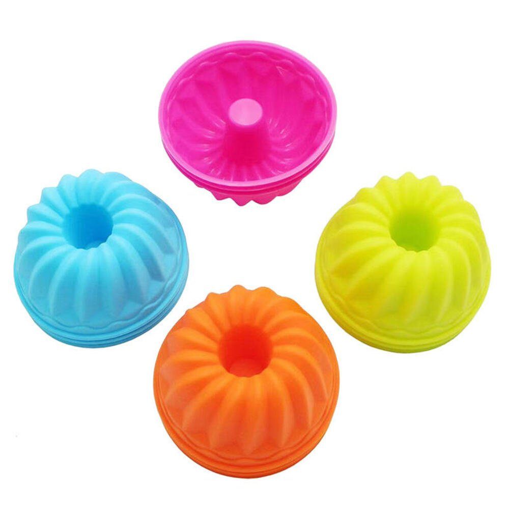 PRECORN Gugelhupfform 24er Silikon Mini Gugelhupf Backform hitzebeständig BPA-frei Ø 6,5 cm