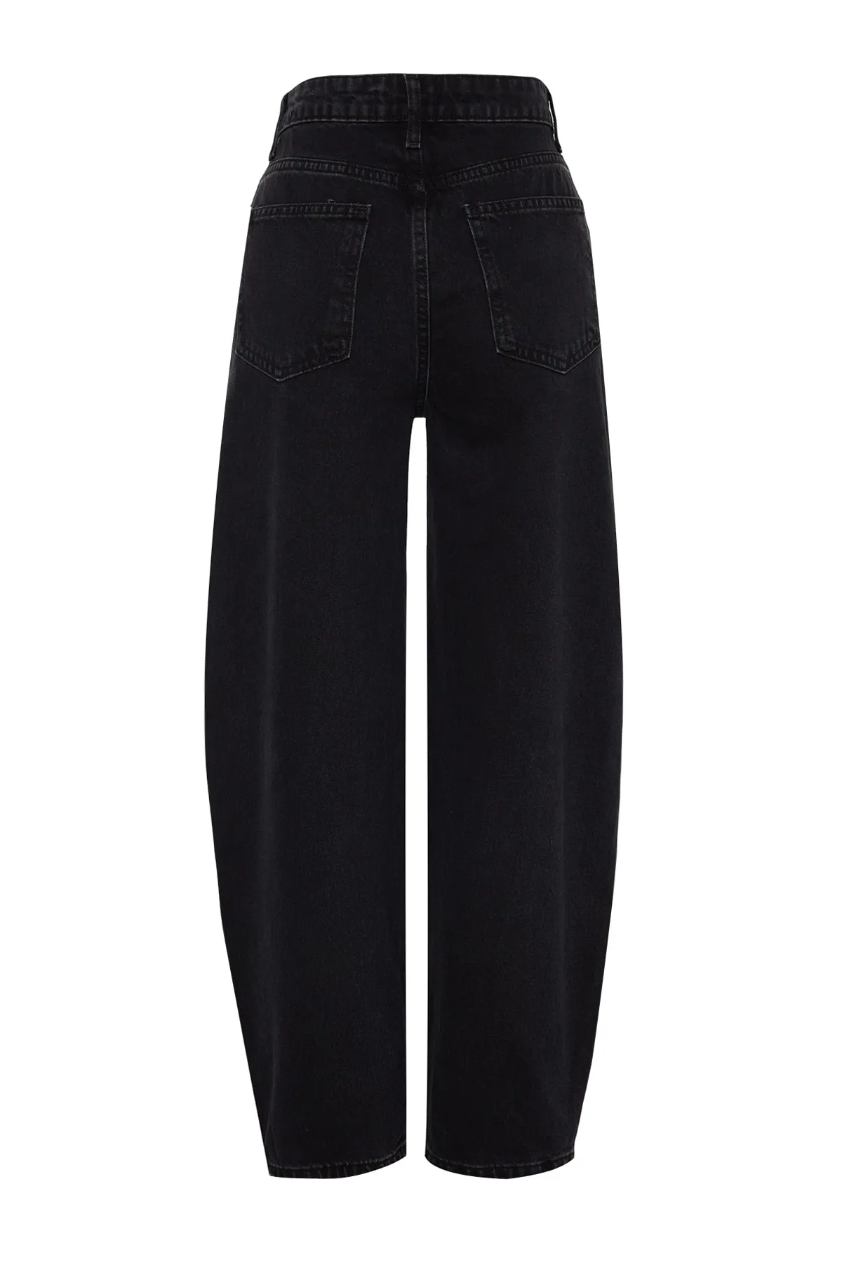 Trendyol Collection  Schwarze Barrel-Jeans mit hoher Taille TWOSS23JE00295