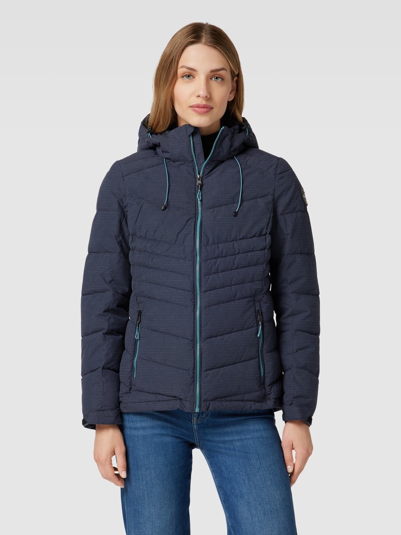 Steppjacke mit Kapuze in marineblau