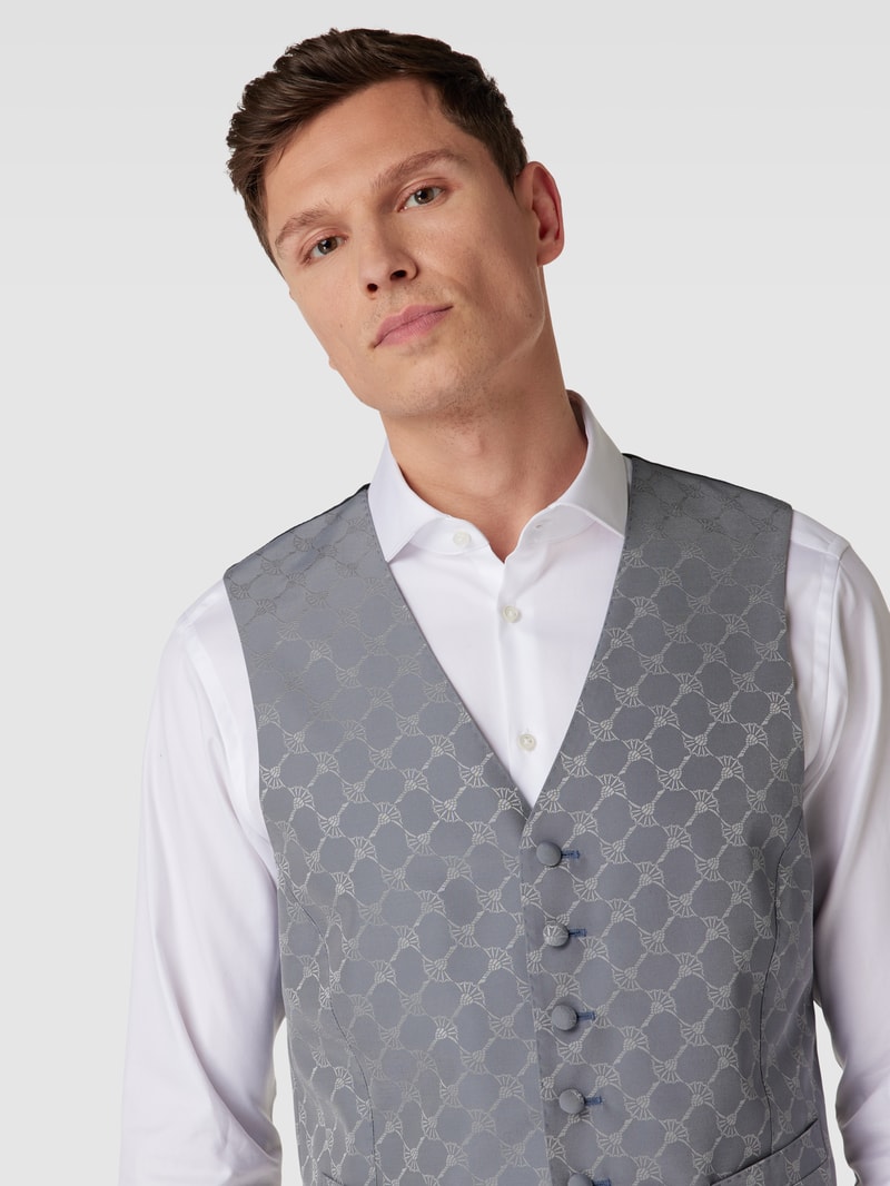 Weste mit Allover-Muster Modell 'Weazer' in hellblau