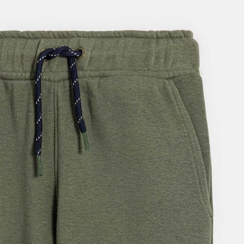 Jogging uni à poches cargo vert garçon