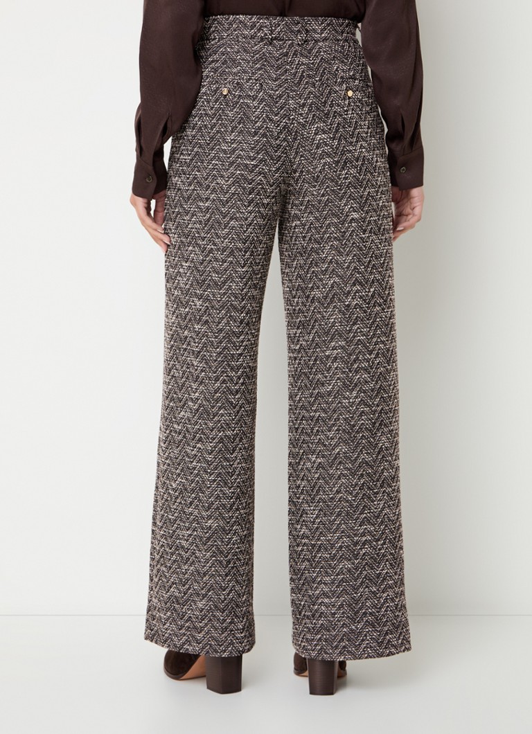 Pantalon Vanilia taille haute coupe large en bouclé