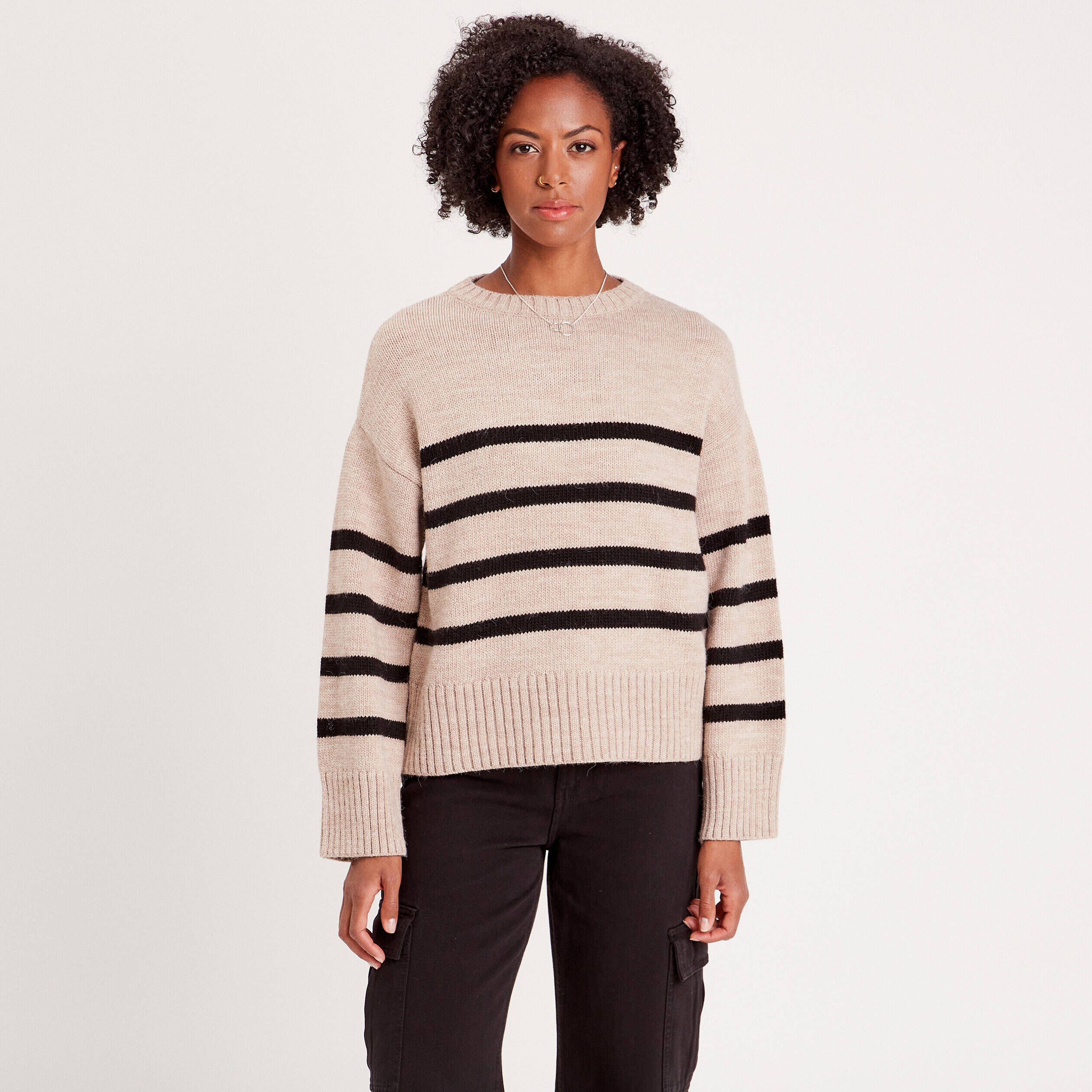 Pull manches longues beige femme | Cache Cache