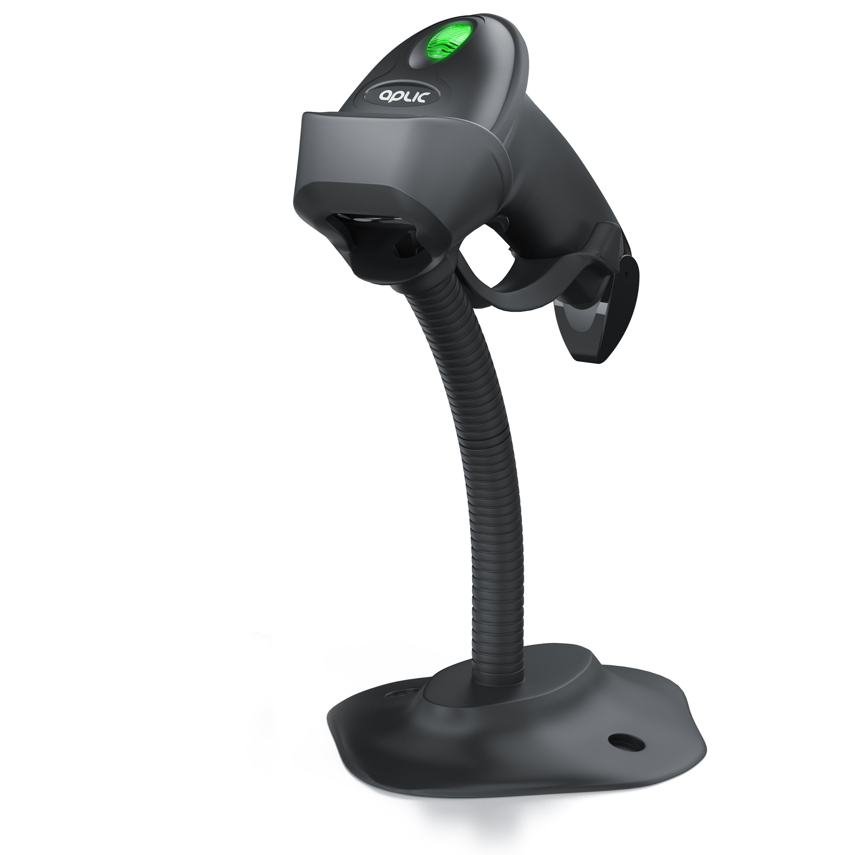 Aplic Handscanner, (Wireless Barcode Scanner 2.4 GHz 1D 2D, 2000 mAh, inkl. Standfuß)