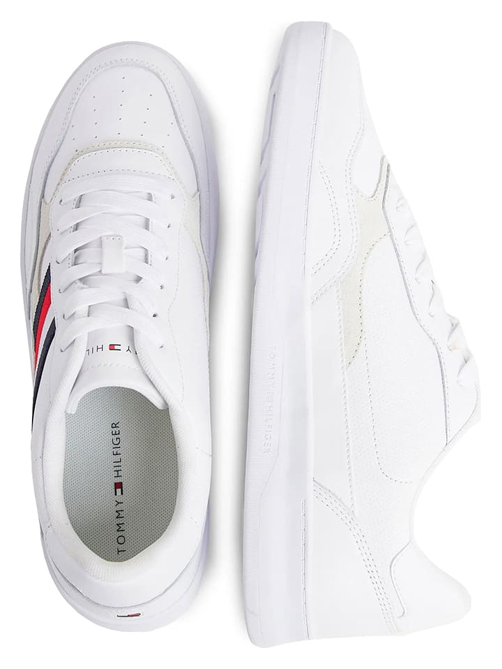 Tommy Hilfiger Shoes Leder-Sneakers in Weiß günstig kaufen