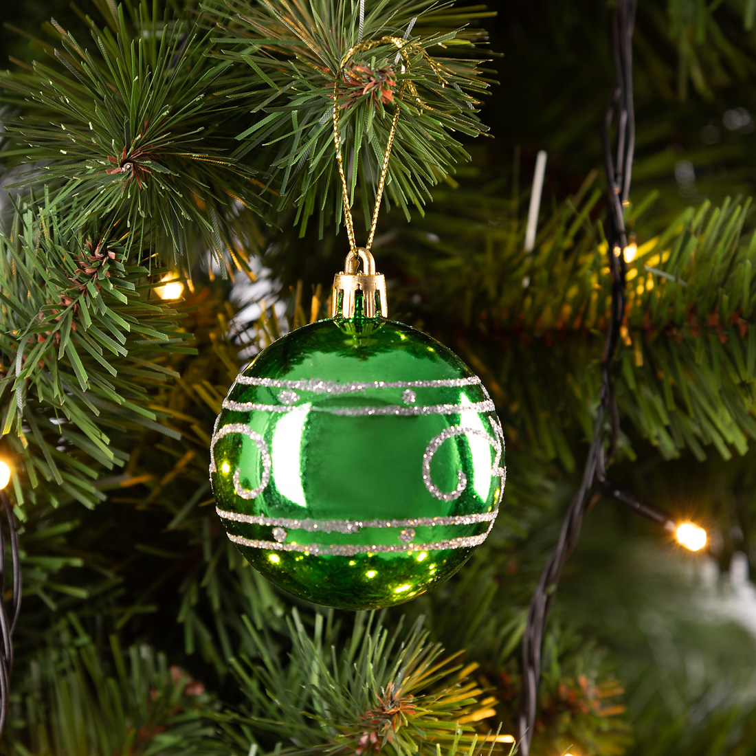 Casaria Weihnachtsbaumkugeln 24er Set, grün