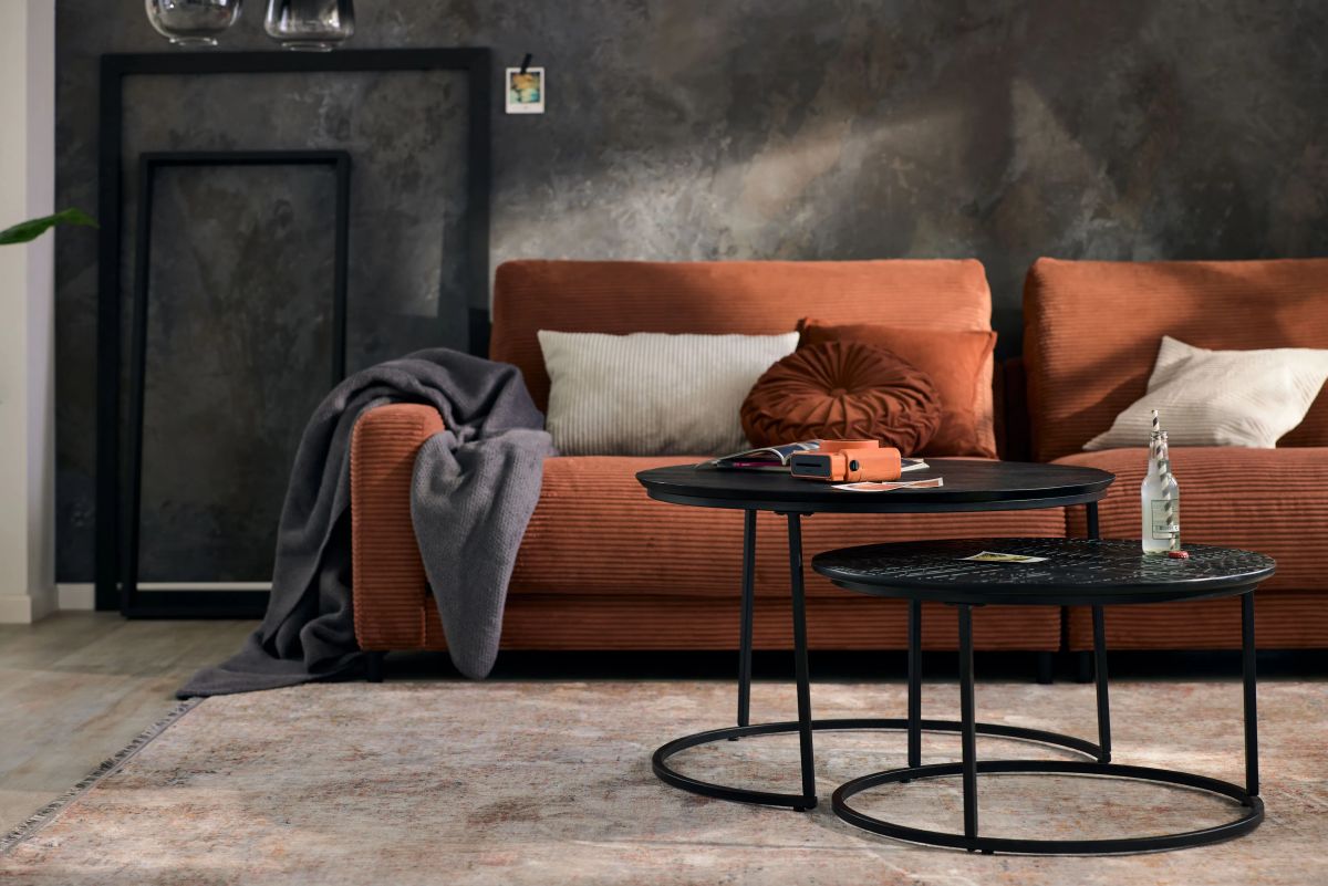 Roomio Couchtisch-Set No. 2001 Schwarz Rund