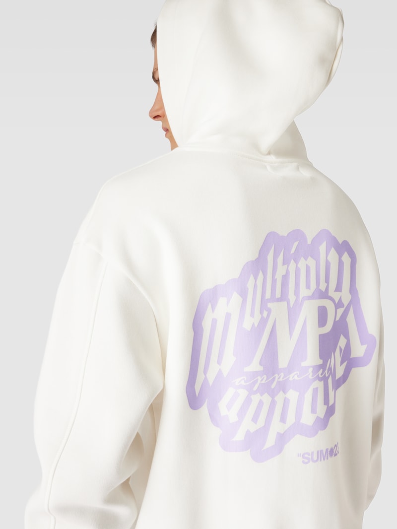 Oversized Hoodie mit überschnittenen Schultern und Känguru-Tasche in offwhite