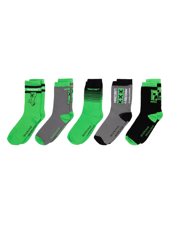 Minecraft Minecraft Creeper Socken 5er Pack in bunt günstig kaufen