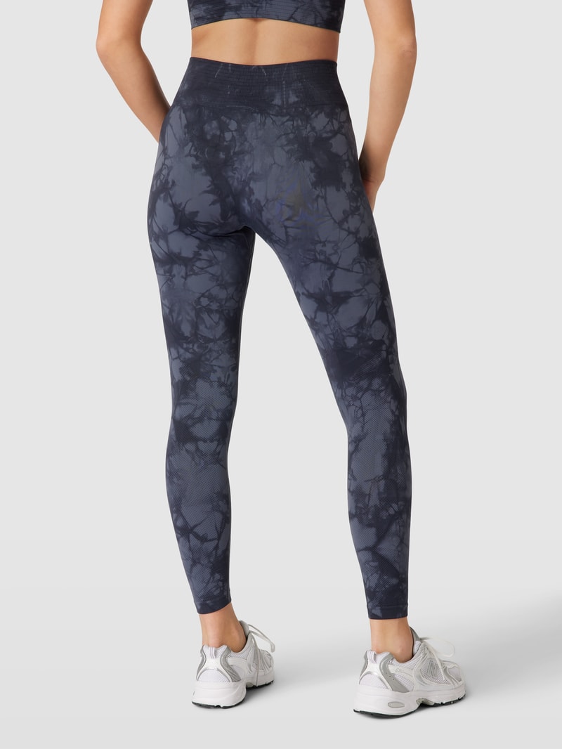 Leggings mit Allover-Muster Modell 'Seamless' in dunkelblau