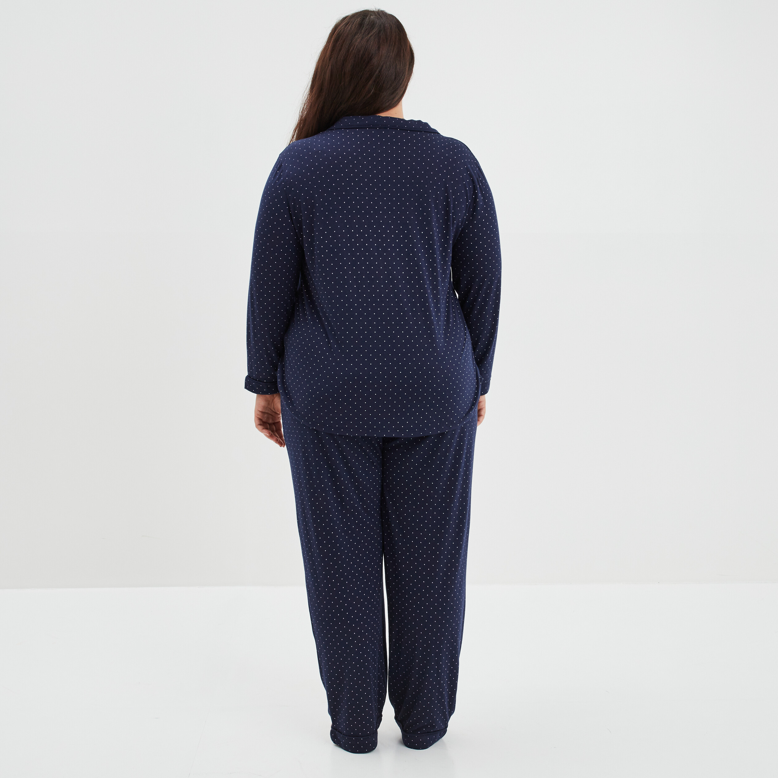 Ensemble pyjama chemise et pantalon bleu femme grande taille | La Halle