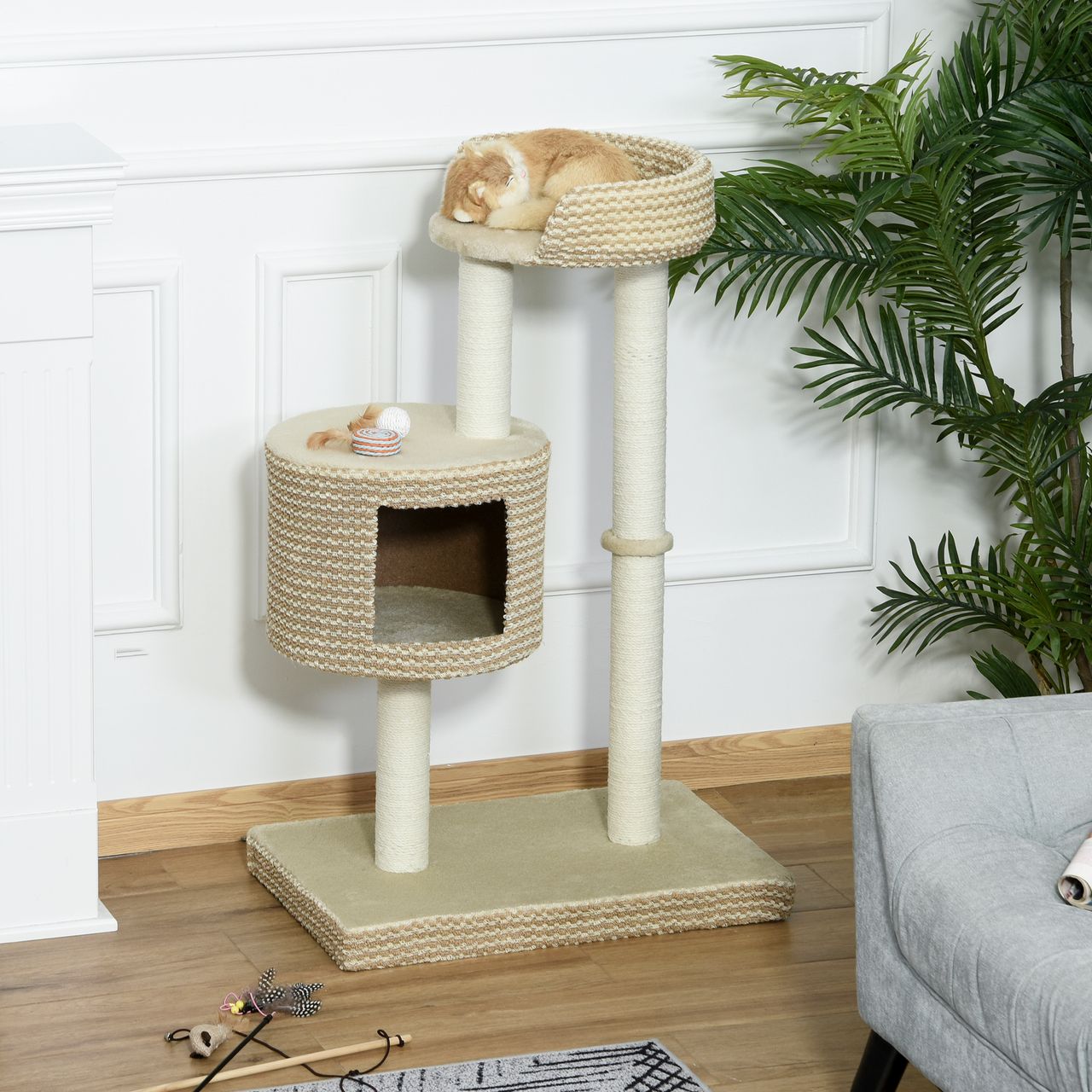PawHut Katzenbaum Kratzbaum Kletterbaum kuschelige Aussichtsplattformen