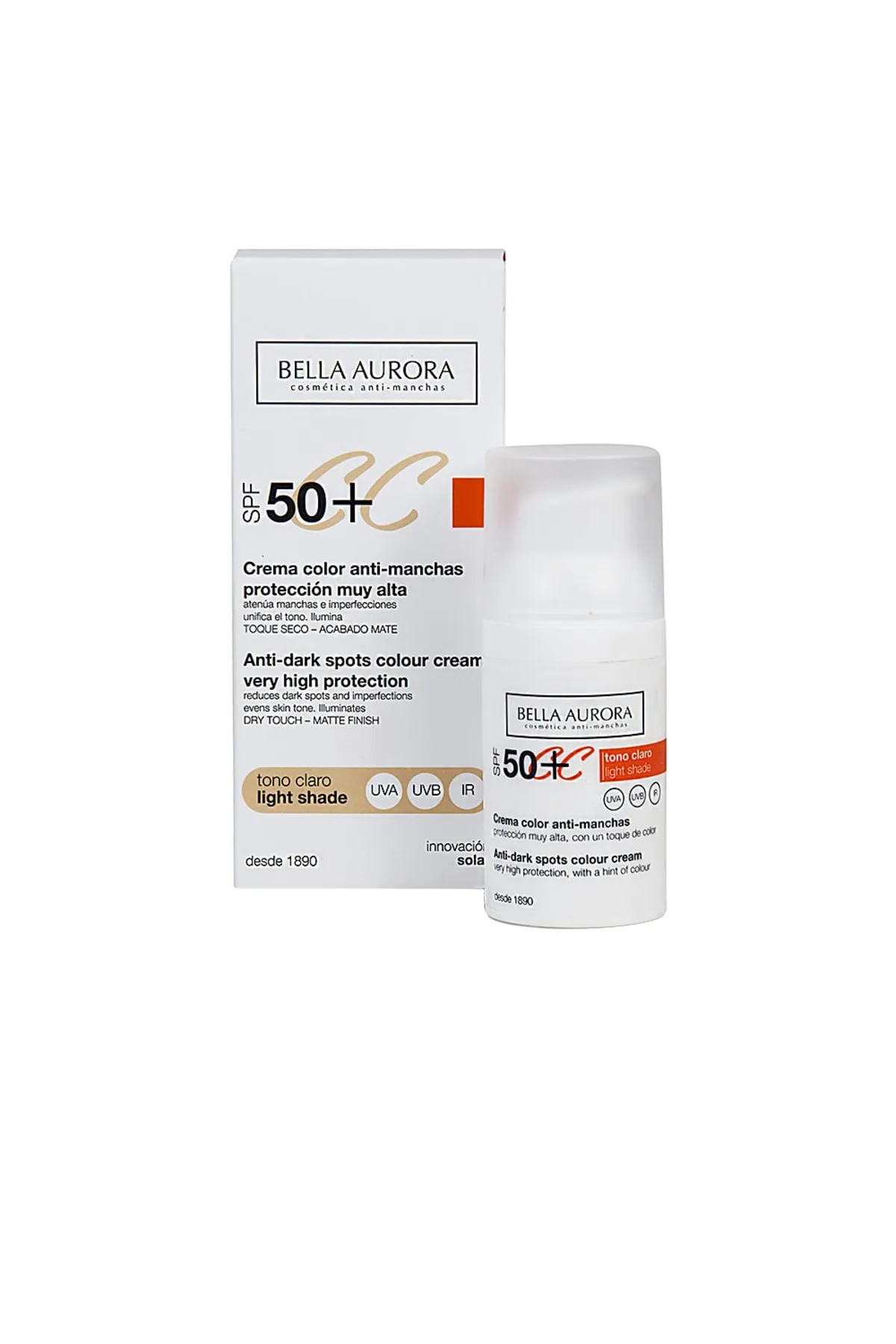 Bella Aurora  CC-Creme gegen Hautunreinheiten Spf50+ #tono Claro 30 ml