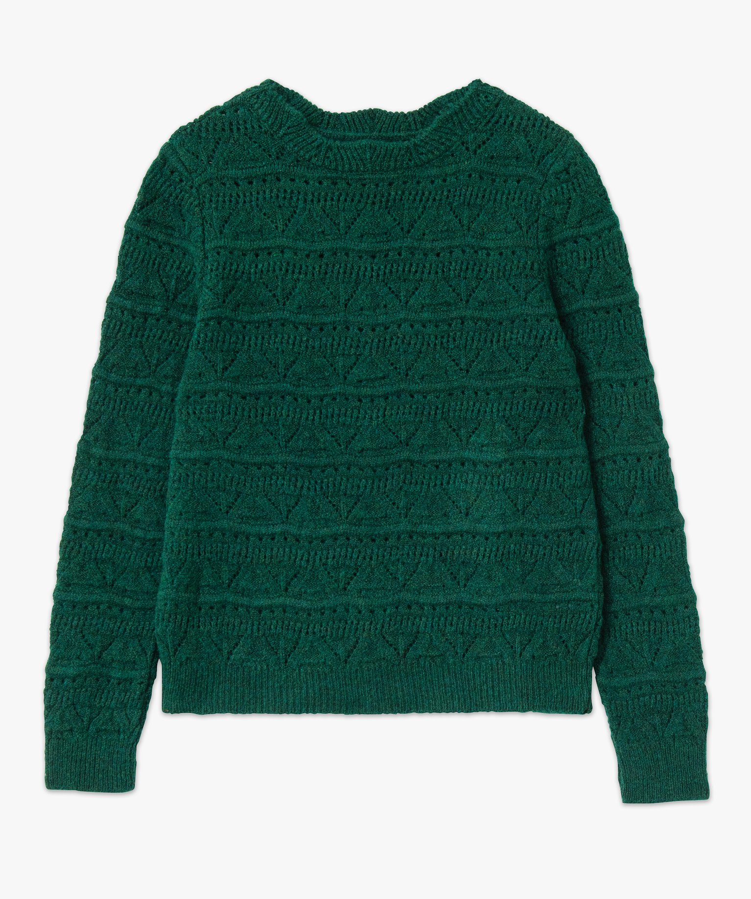Pull en maille ajourée femme vert | GEMO