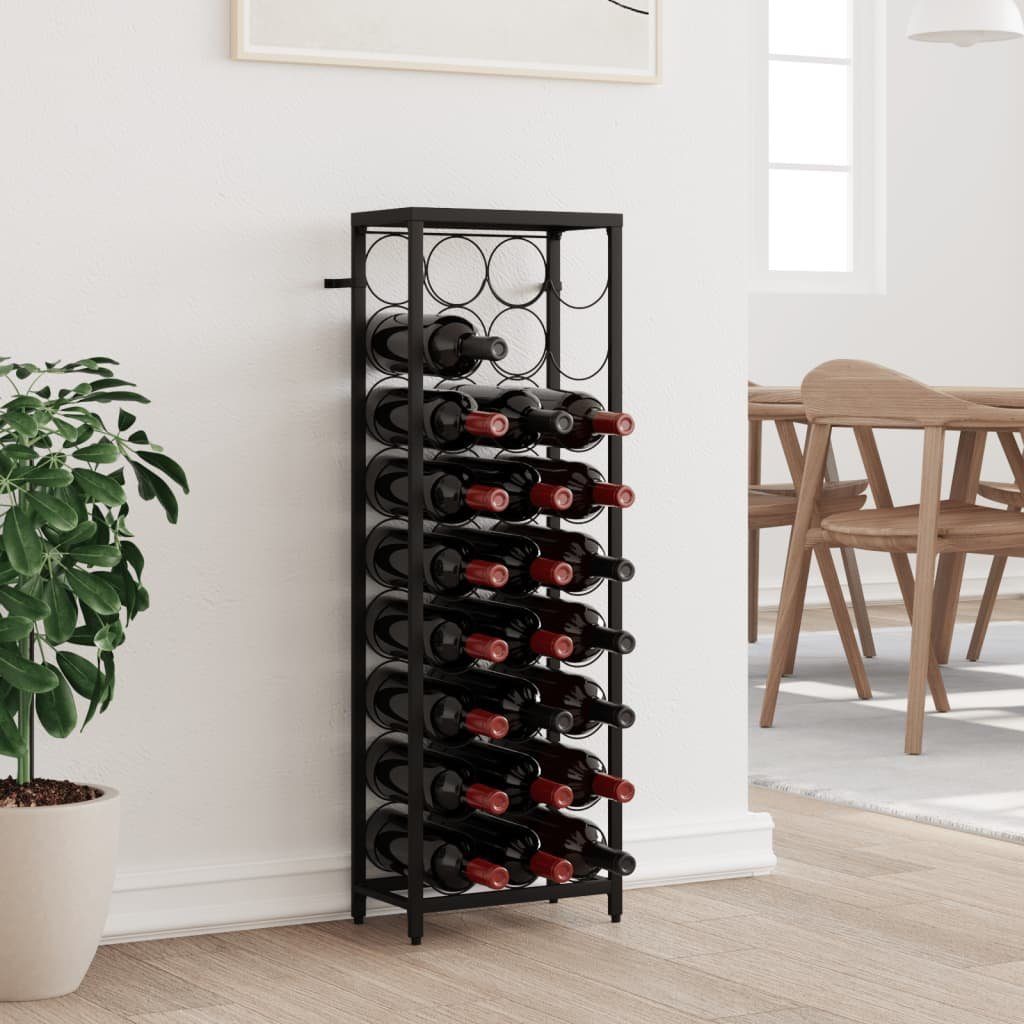 vidaXL Weinregal Weinregal für 27 Flaschen Schwarz 34x18x100 cm Schmiedeeisen