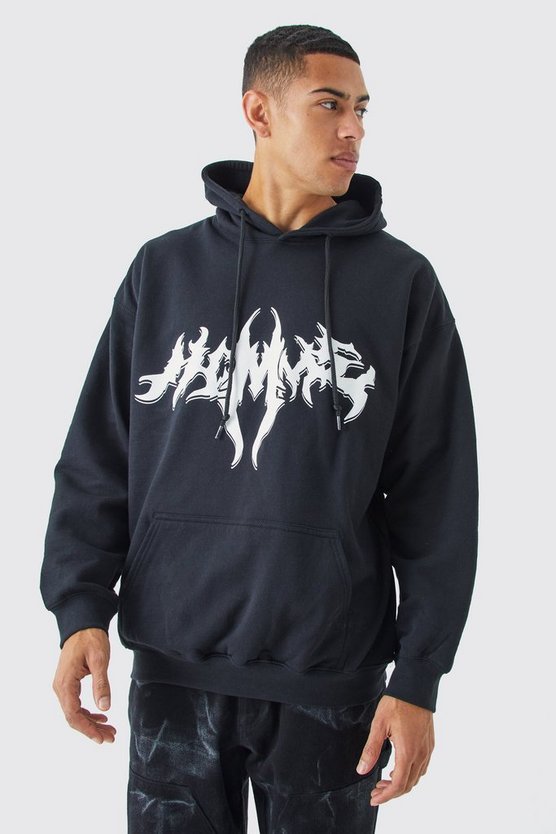 Oversize Hoodie mit Gothic Homme Print