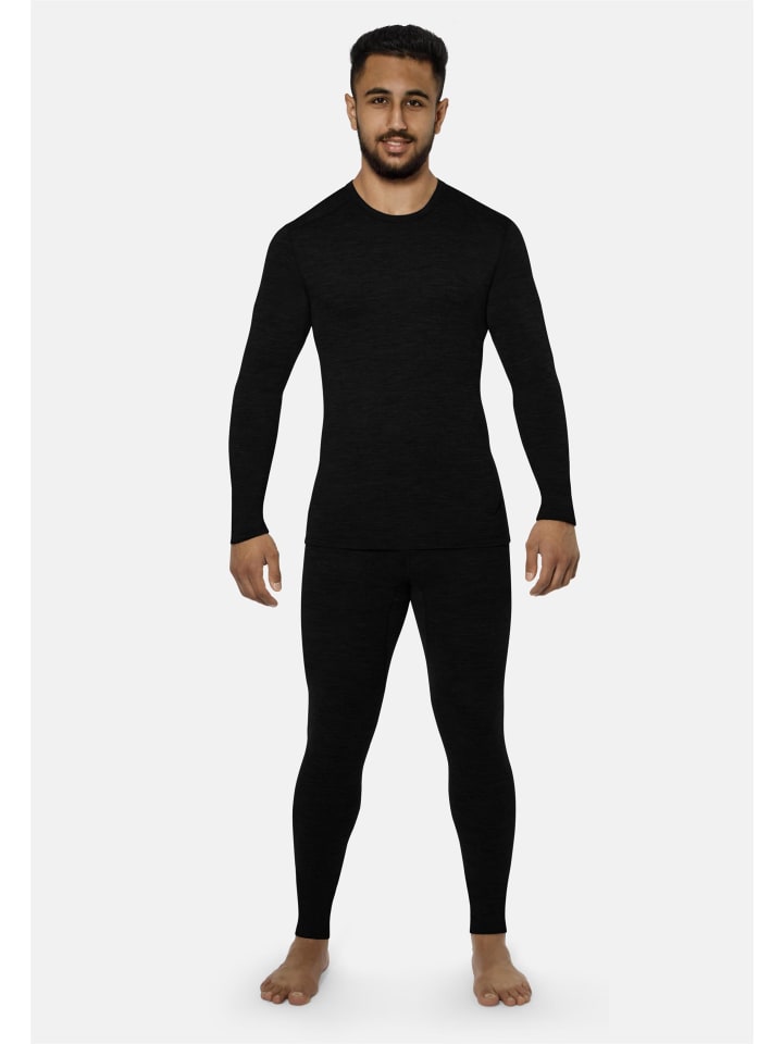 Normani Outdoor Sports Herren Merino Unterwäsche-Set Melbourne/Sydney in Schwarz günstig kaufen