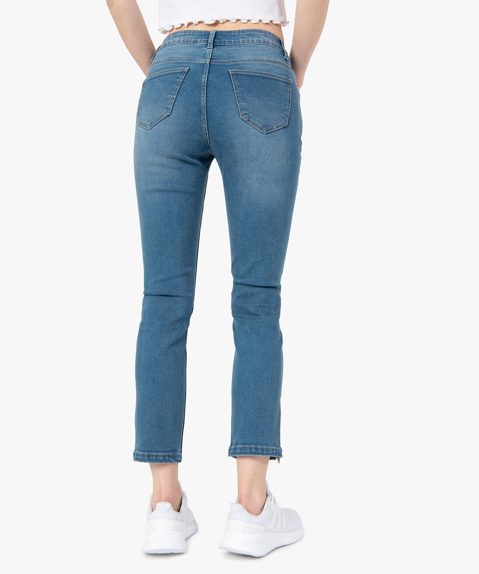 Jean femme coupe skinny longueur 7/8ème stone | GEMO