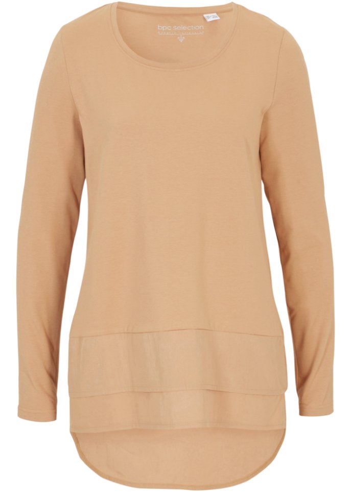 Longshirt mit Bluseneinsatz