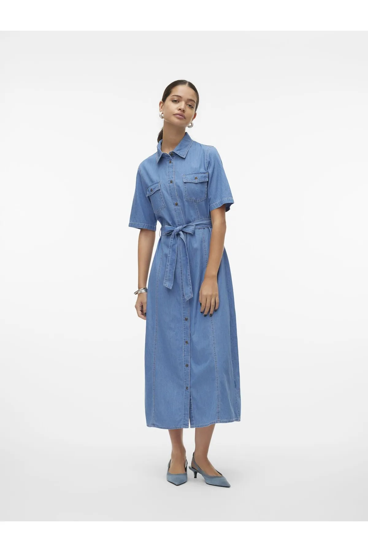 Vero Moda  Jeanskleid VMVIO Langes Kleid