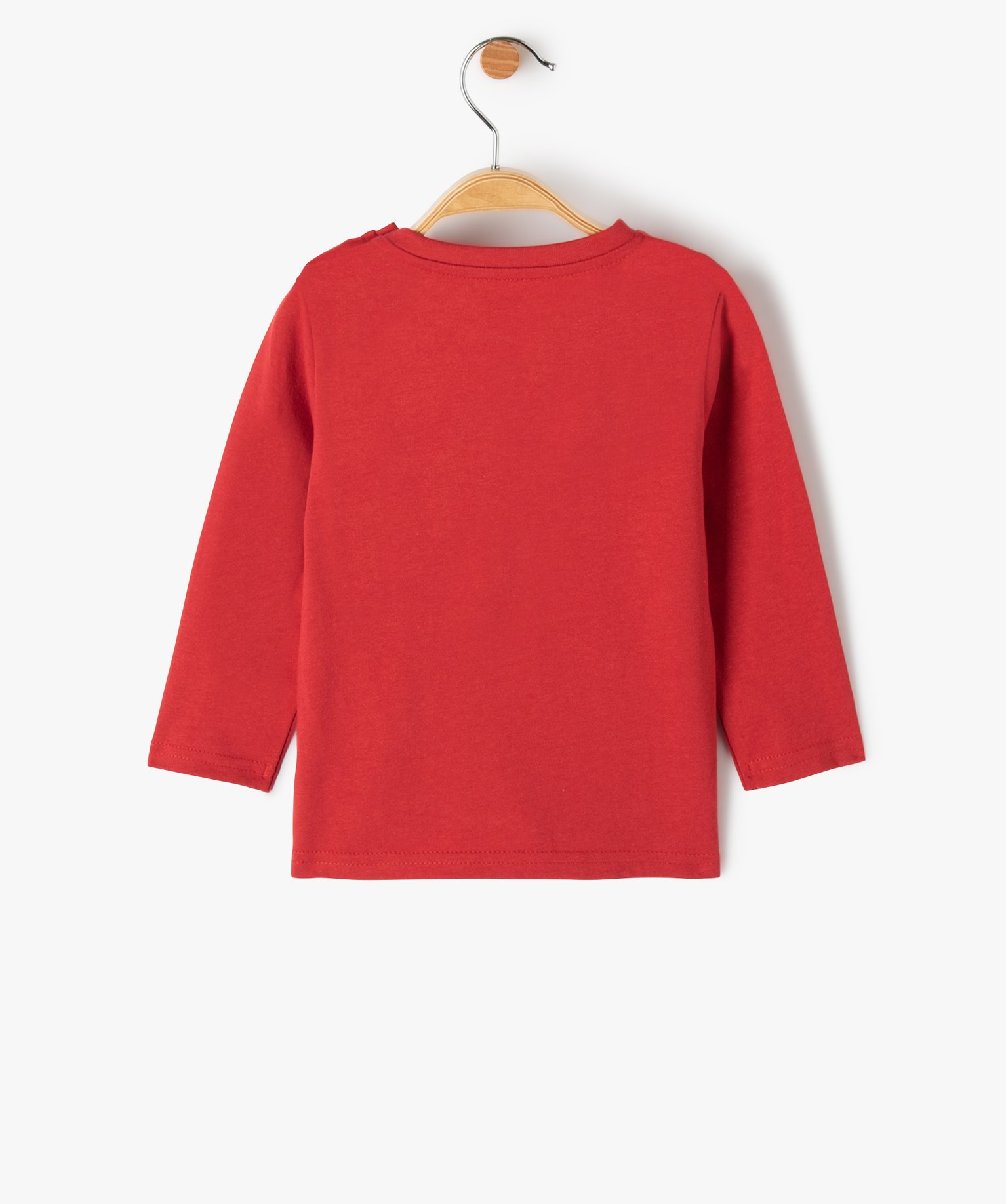 Tee-shirt bébé à manches longues avec motifs de Nol rouge | GEMO