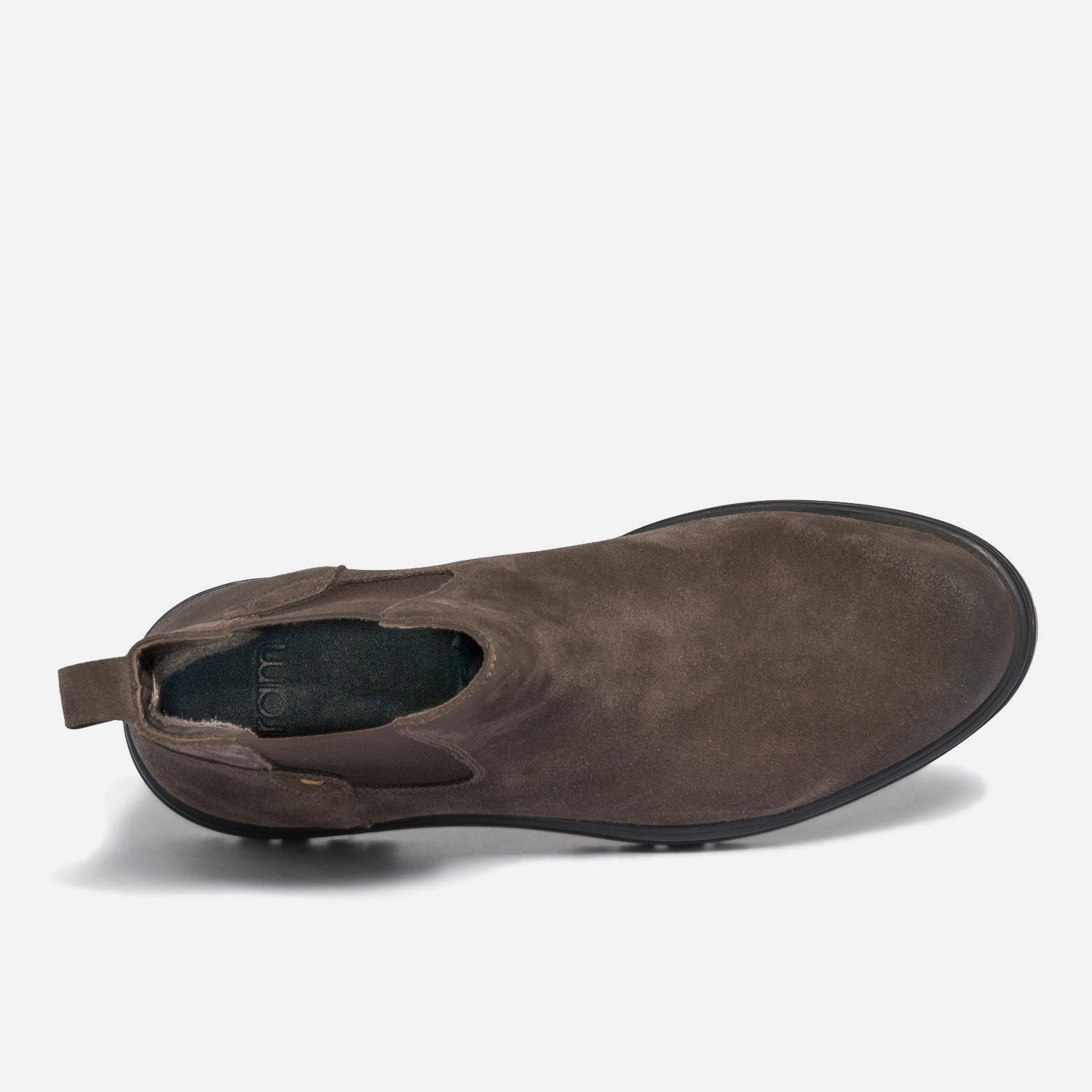 Chelsea boots marron foncé en cuir velours
