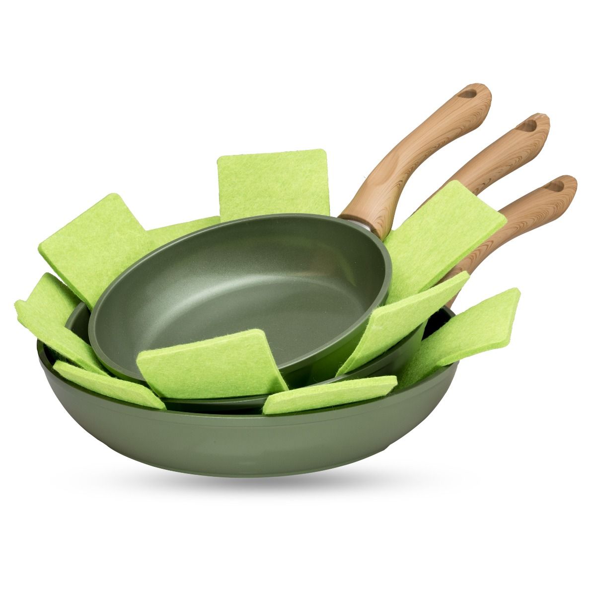 JUST VEGAN Pfannenschutz Stapelschutz 2er Set Filz Eco 38 cm