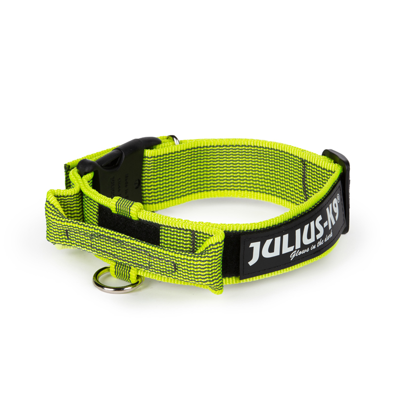 JULIUS-K9 Hundehalsbänder JULIUS-K9 Halsband mit Griff 40mm neon gelb