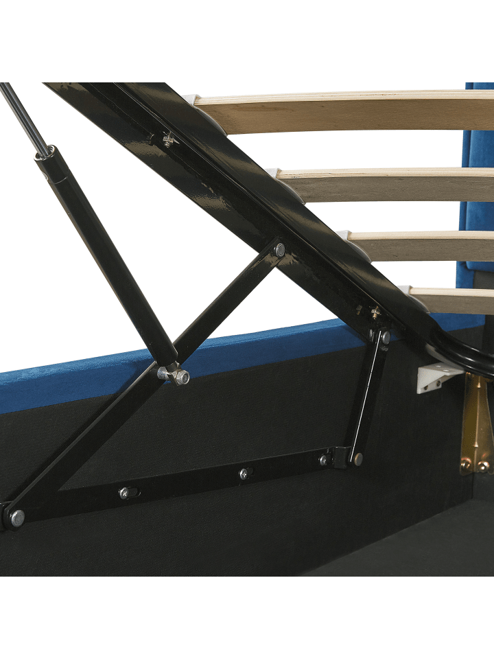 Beliani Doppelbett SEZANNE in Blau/Schwarz - (W) 150 x (H) 142 x (L) 215 cm günstig kaufen onesize