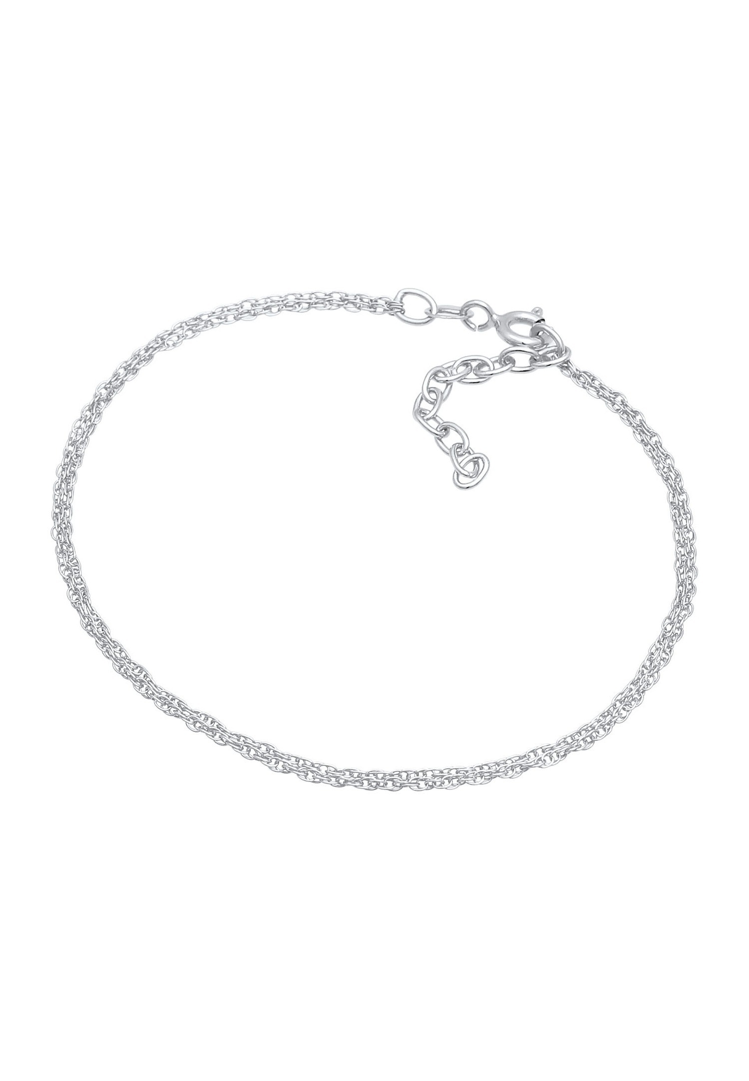 Elli Damen-Gliederkette aus 925er Sterlingsilber: Rund, dünn, gedreht und verstellbar.
