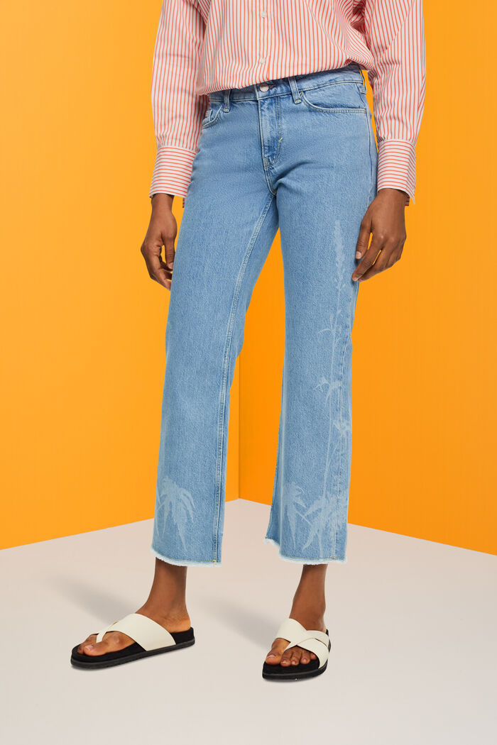 Gemusterte verkürzte Jeans, 100 % Baumwolle