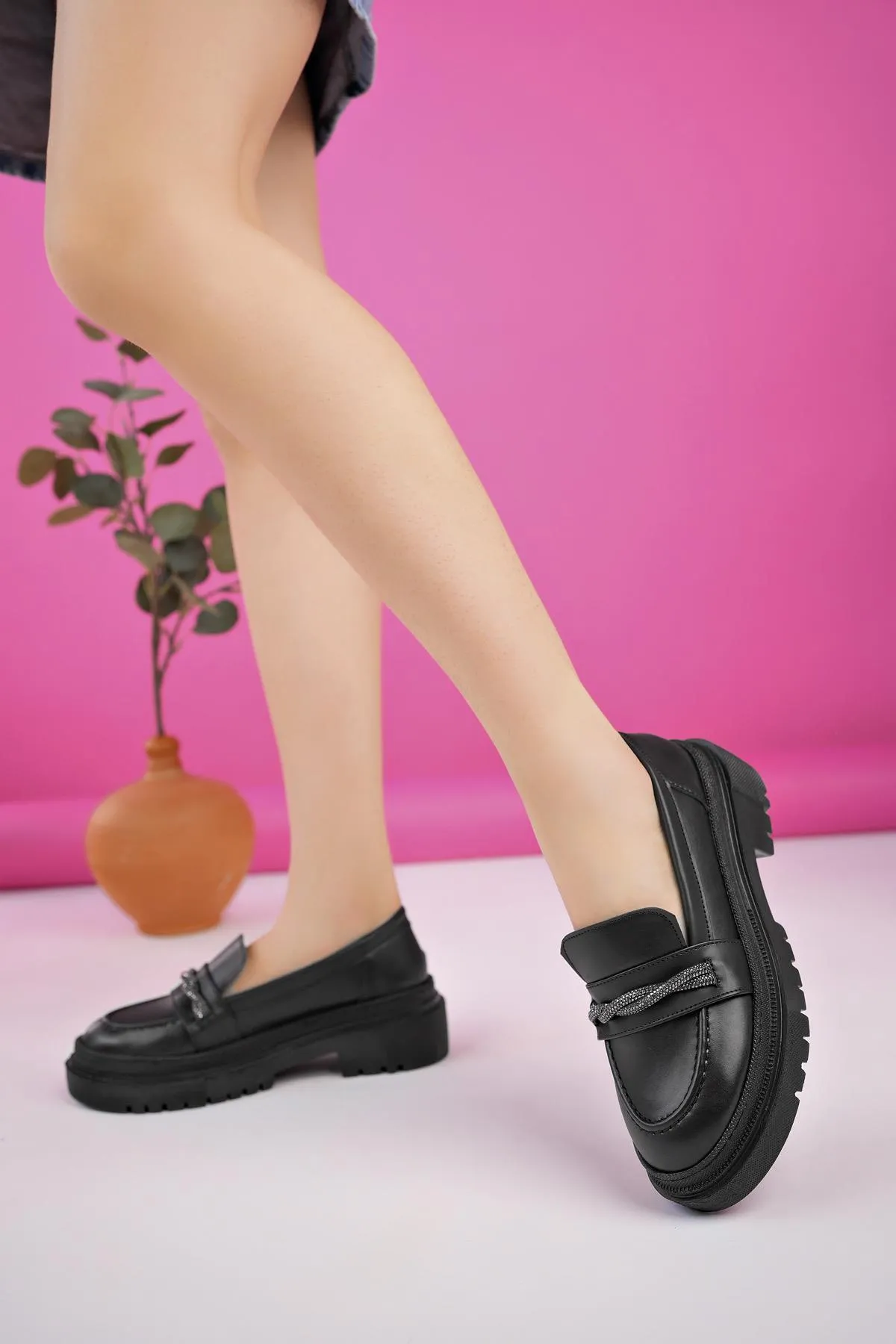 MUGGO  Oxford-Garantie Damen-Loafer mit dicker Sohle, täglicher, lässiger Mokassin