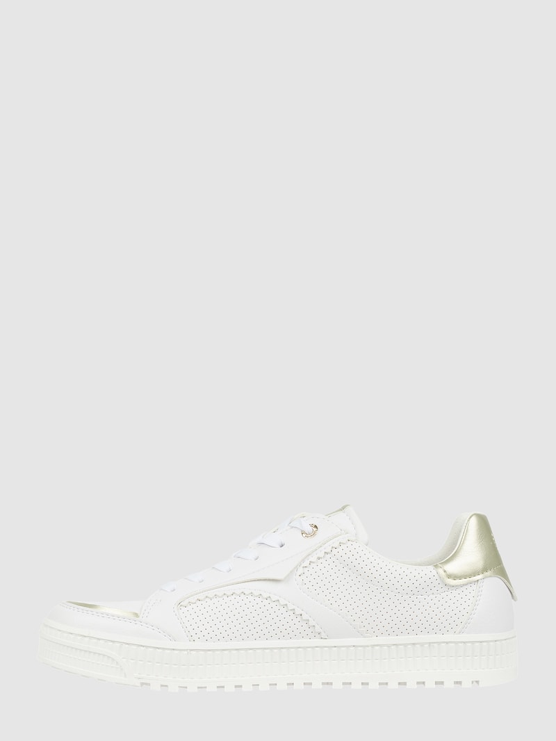 Sneaker in Leder-Optik in weiß