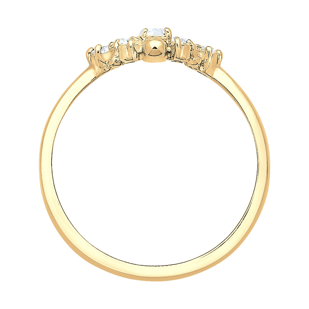Elli Elli Bague Femme Motif Floral Ludique avec des Cristaux de Zircone en Argent Ster Bague