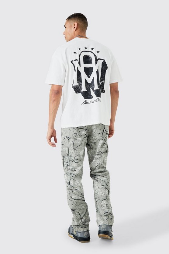 Oversize T-Shirt mit Man-Print