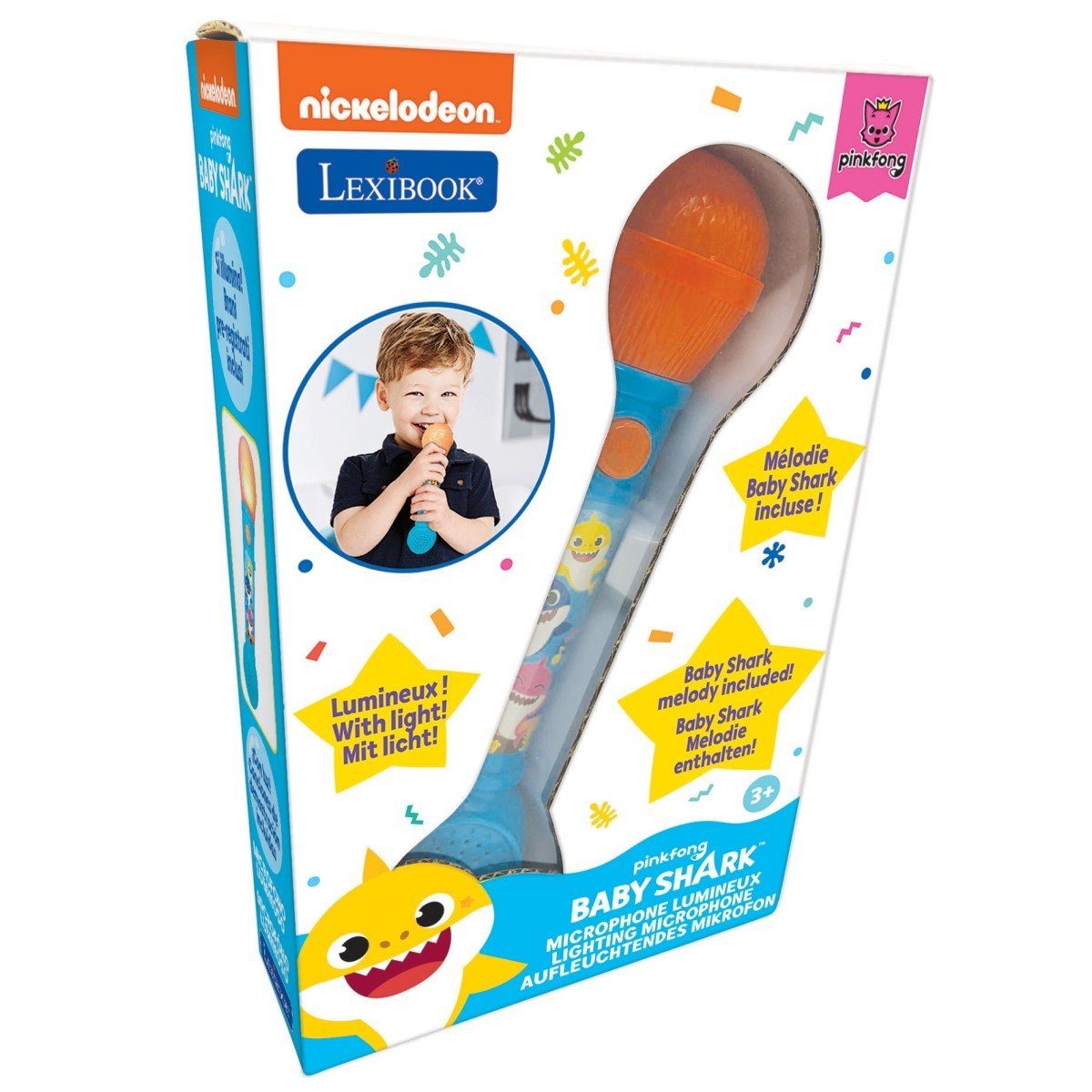 Lexibook® Baby Shark Mikrofon mit Melodien Licht- und Soundeffekten CD-Player