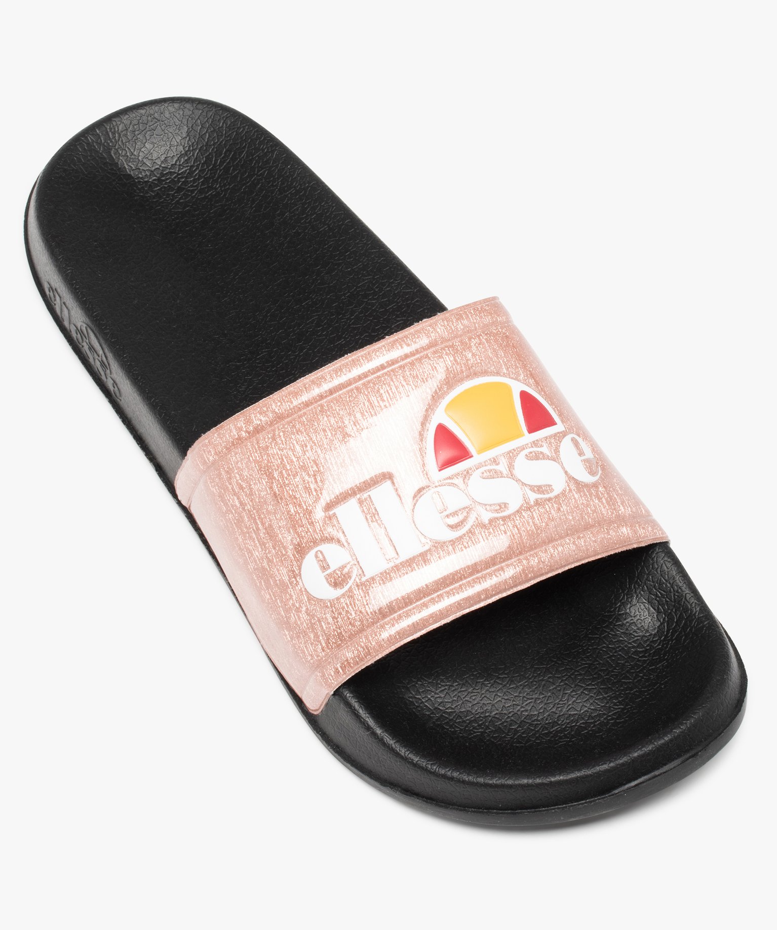 Mules de piscine femme avec dessus pailleté et logo- Ellesse rose | GEMO