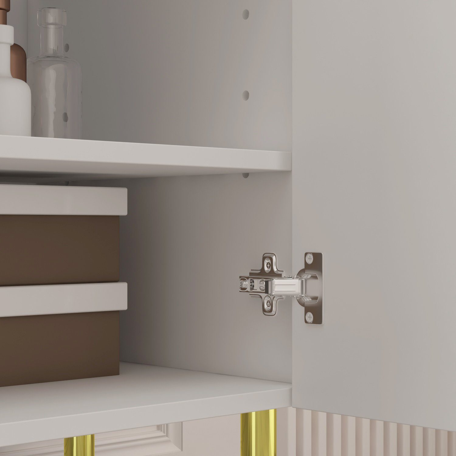 FUFU&GAGA Sideboard Küchenschrank mit 4 Türen, Breit 120cm