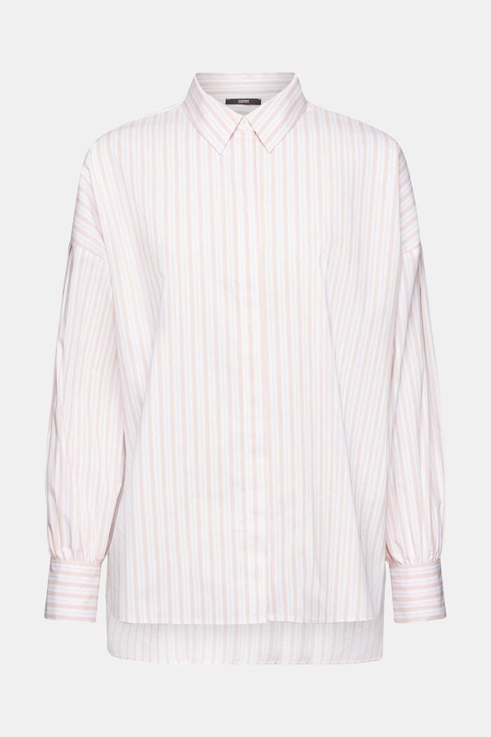 Gestreifte Oversize-Bluse in High-Low-Form